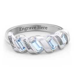 Spiral Baguette Ring