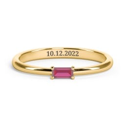 Engravable Baguette Ring with East-West Setting