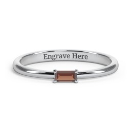 Engravable Baguette Ring with East-West Setting