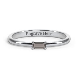 Engravable Baguette Ring with East-West Setting