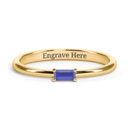 Engravable Baguette Ring with East-West Setting