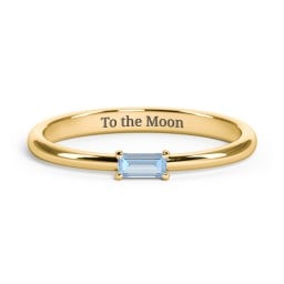 Engravable Baguette Ring with East-West Setting