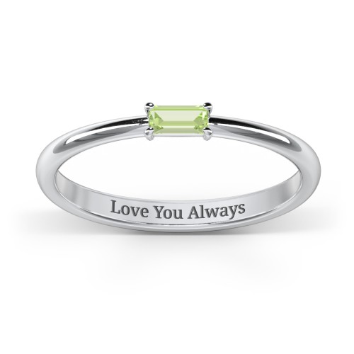 Engravable Baguette Ring with East-West Setting