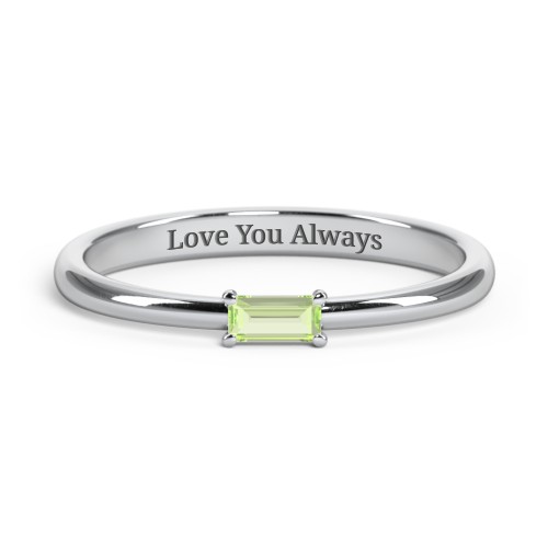 Engravable Baguette Ring with East-West Setting