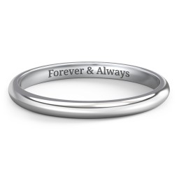 Classic Half Round Wedding Band - 2mm Width in 925 Sterling Silver