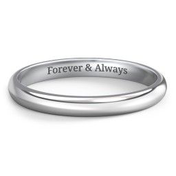Classic Half Round Wedding Band - 2.5mm Width in 925 Sterling Silver