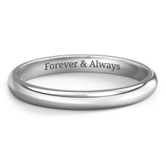 Classic Half Round Wedding Band - 2.5mm Width – 10K White Gold