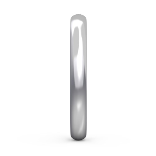 Classic Half Round Wedding Band - 2.5mm Width – 10K White Gold