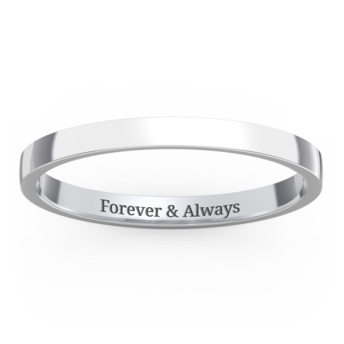 Classic Flat Wedding Band - 2mm Width