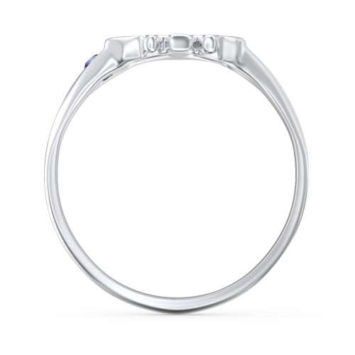 Women's Skull Signet Ring with Accent Stone