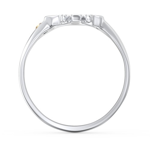 Women's Skull Signet Ring with Accent Stone – Sterling Silver with Citrine