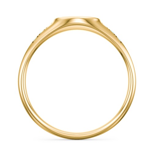 Women's Small Round Signet Ring with Accent Stones