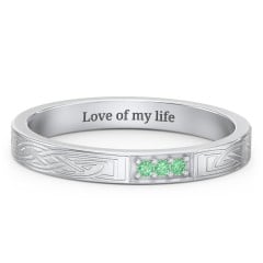 Celtic Trinity Knot Wedding Band with Accents