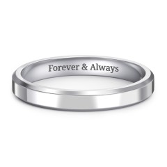 Beveled Edge Wedding Band – Sterling Silver