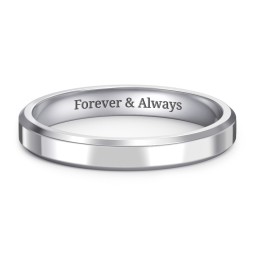 Beveled Edge Wedding Band in 925 Sterling Silver