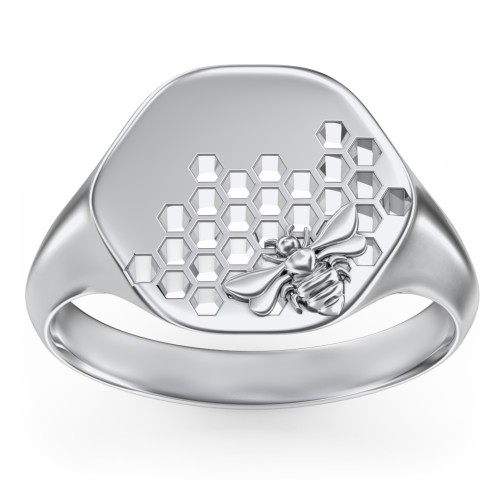 Women’s Bee Signet Ring – Sterling Silver