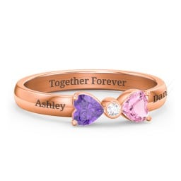 Birthstone Bow Ring with Bezeled Accent