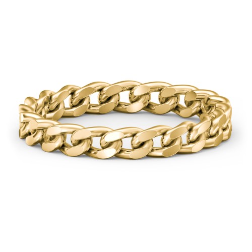 Curb Link Chain Ring – 10K Yellow Gold