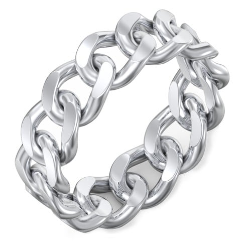 Wide Curb Link Chain Ring