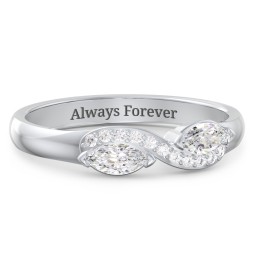 Infinity Marquise Ring with Accents in 925 Sterling Silver with Diamond