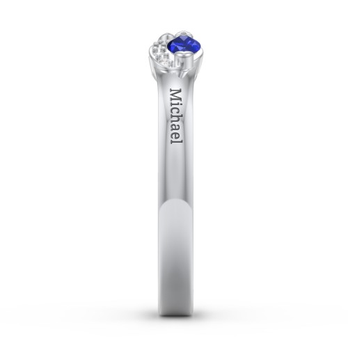 Infinity Marquise Ring with Accents – Sterling Silver with Blue Sapphire and White Premium Zirconia