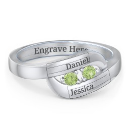 Swirl Double Birthstone Ring