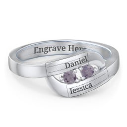 Swirl Double Birthstone Ring