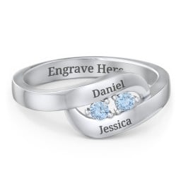 Swirl Double Birthstone Ring