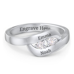 Swirl Double Birthstone Ring