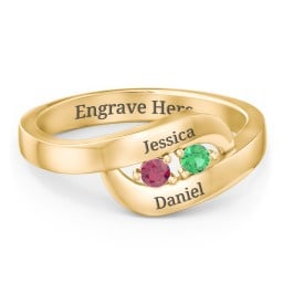 Swirl Double Birthstone Ring