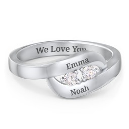 Swirl Double Birthstone Ring in 925 Sterling Silver