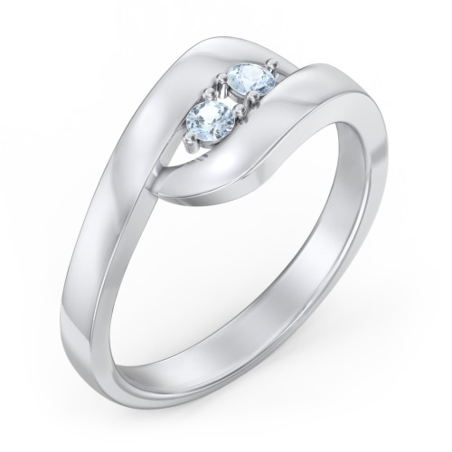 Swirl Double Birthstone Ring