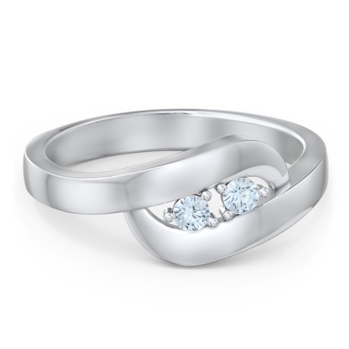 Swirl Double Birthstone Ring