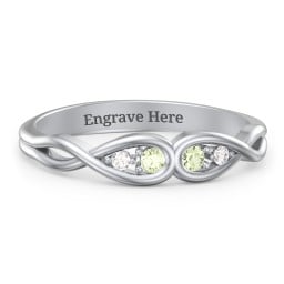 Double Infinity Birthstone Ring with Accents