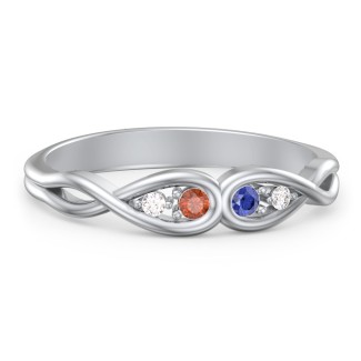 Double Infinity Birthstone Ring with Accents