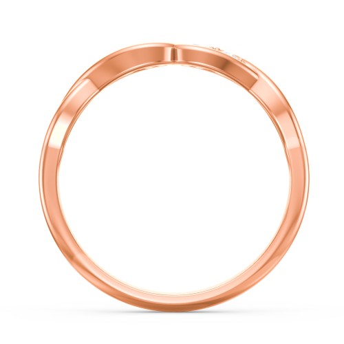 Double Infinity Birthstone Ring with Accents – 10K Rose Gold with Amethyst, Pink Tourmaline, and White Premium Zirconia