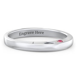 Peekaboo Birthstone Ring with Heart Cut Out