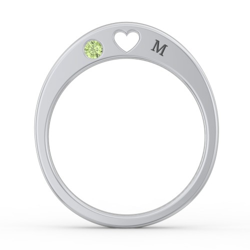 Peekaboo Birthstone Ring with Heart Cut Out