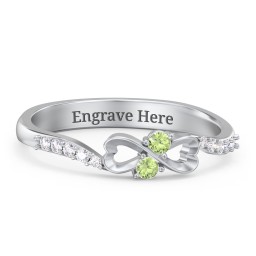 Infinity Heart Ring with Accents