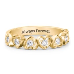 Multi-Heart Ring with Birthstones