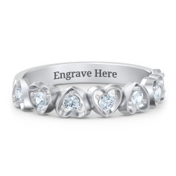 Multi-Heart Ring with Birthstones