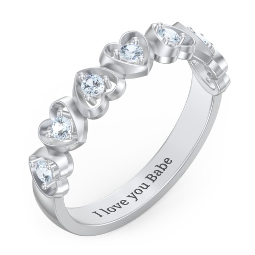 Multi-Heart Ring with Birthstones