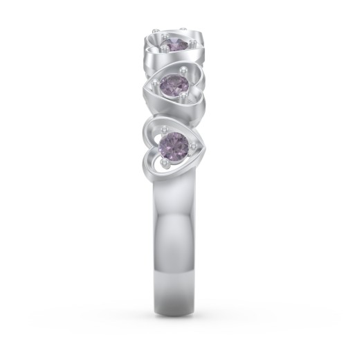 Multi-Heart Ring with Birthstones
