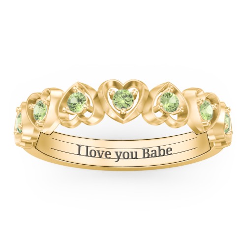 Multi-Heart Ring with Birthstones