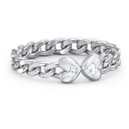 Curb Link Chain Heart Ring