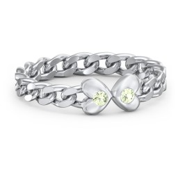 Curb Link Chain Heart Ring