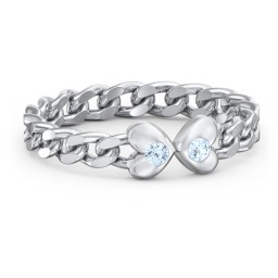 Curb Link Chain Heart Ring