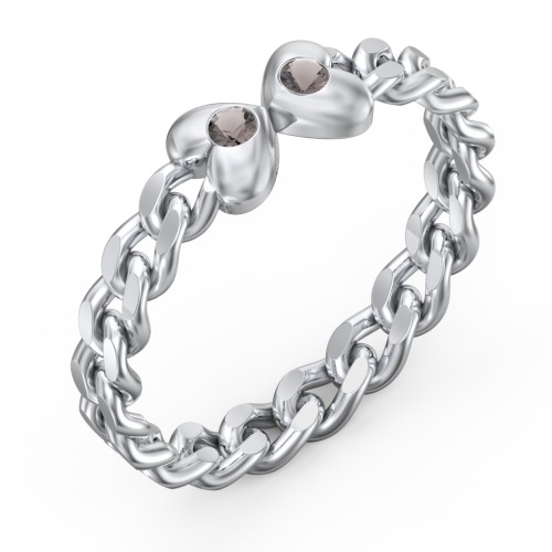 Curb Link Chain Heart Ring