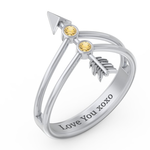 Cupid's Arrow Ring – Sterling Silver with Citrine