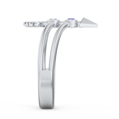 Cupid's Arrow Ring – Sterling Silver with Blue Sapphire and Blue Topaz